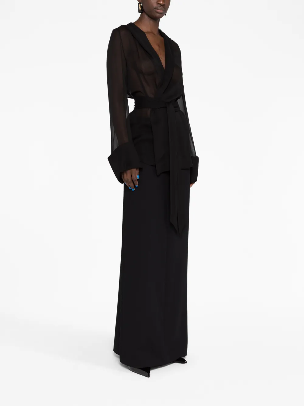 Izabel London Green Sequin Semi Sheer Long Sleeve Mini Dress