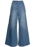 Ground Zero logo-patch cotton flared jeans - Blue