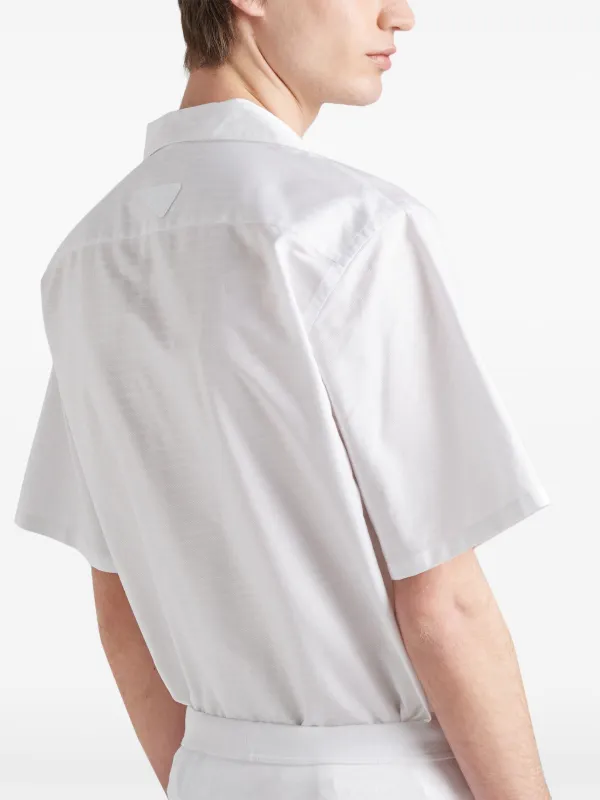 Prada triangle-logo Cotton Shirt | White | FARFETCH Prada triangle-logo Cotton Shirt | White | FARFETCH