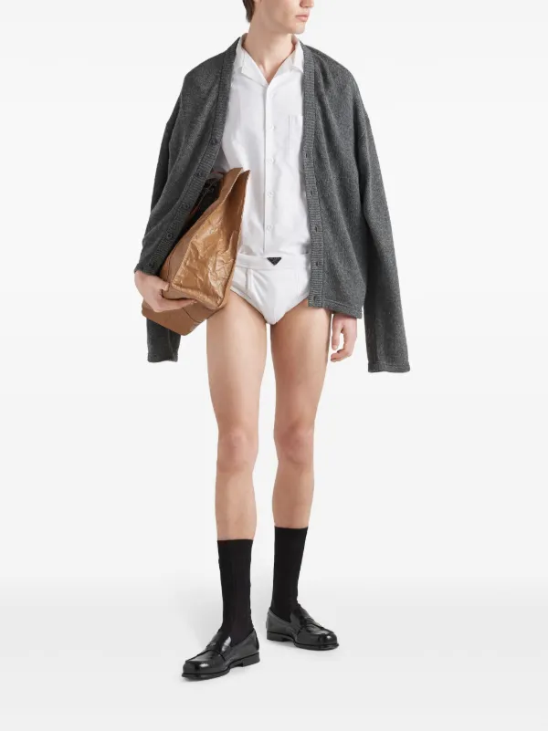 Prada triangle-logo Cotton Shirt | White | FARFETCH Prada triangle-logo Cotton Shirt | White | FARFETCH