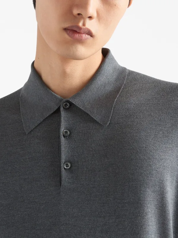 Prada シルク ポロシャツ | グレー | FARFETCH JP