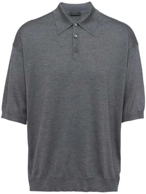 Prada polo en soie - Gris - Prada - Modalova