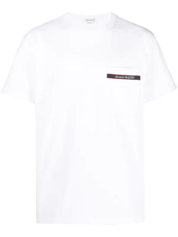 Alexander McQueen logo print Cotton T Shirt Farfetch