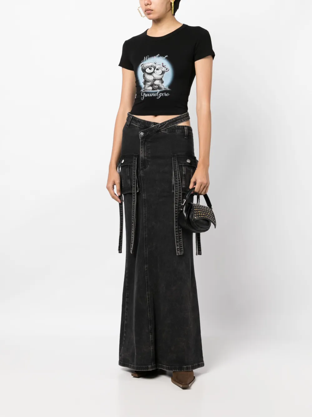 Ground Zero T-shirt met print - Zwart