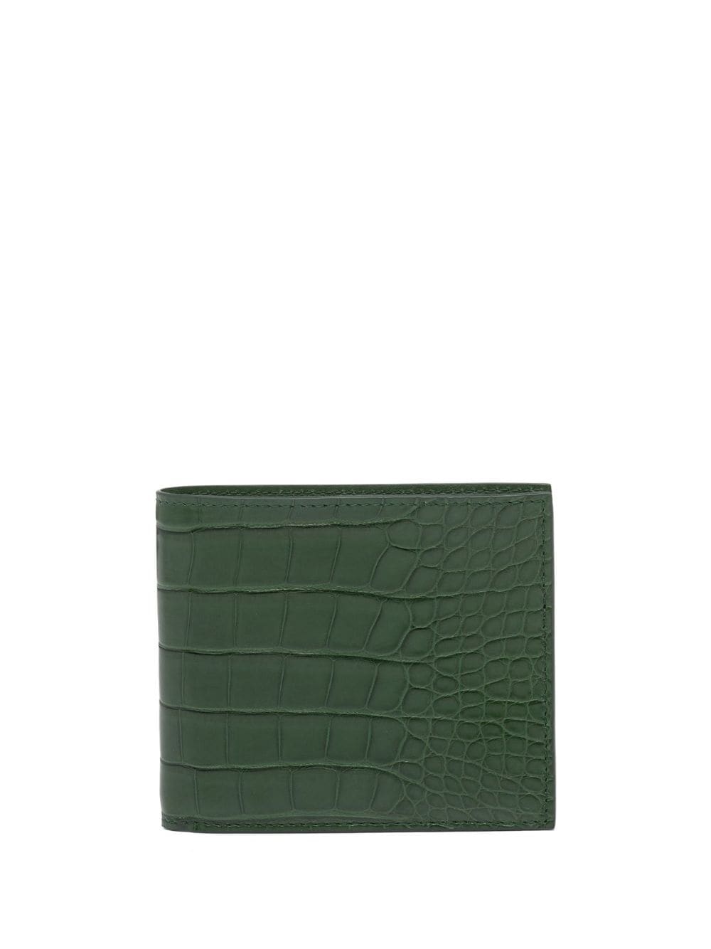 Prada Croco-effect Leather Wallet In Green