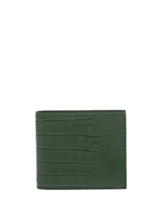 Prada croco effect Leather Wallet Green FARFETCH UK