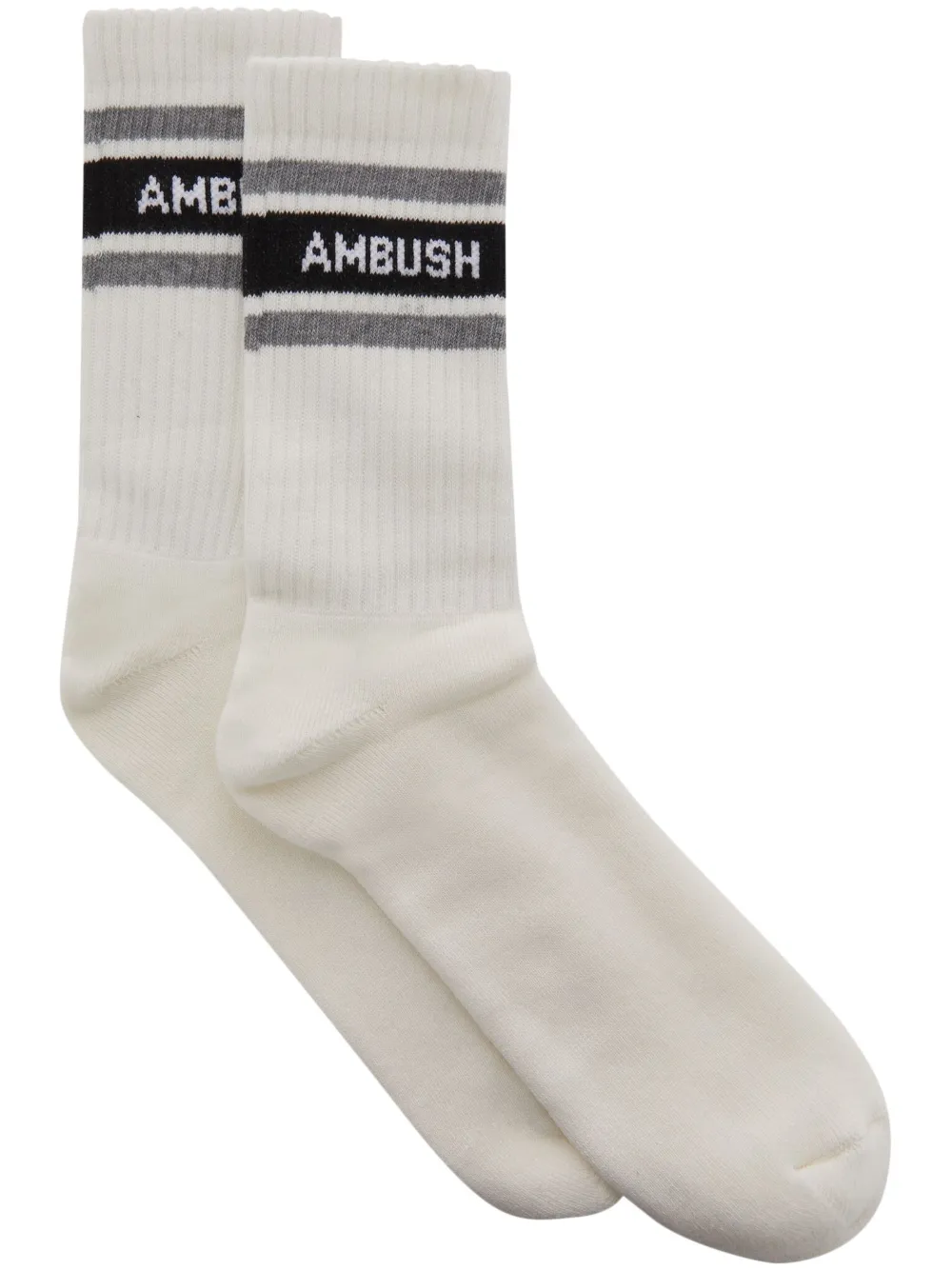 AMBUSH logo-intarsia socks | Neutrals | Image 1