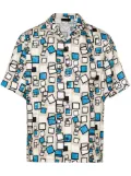 Prada geometric-print silk twill shirt - Neutrals