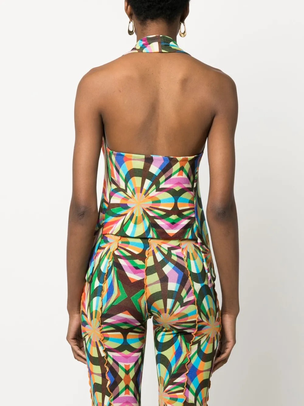 SIEDRES open-front halterneck tank top - Groen