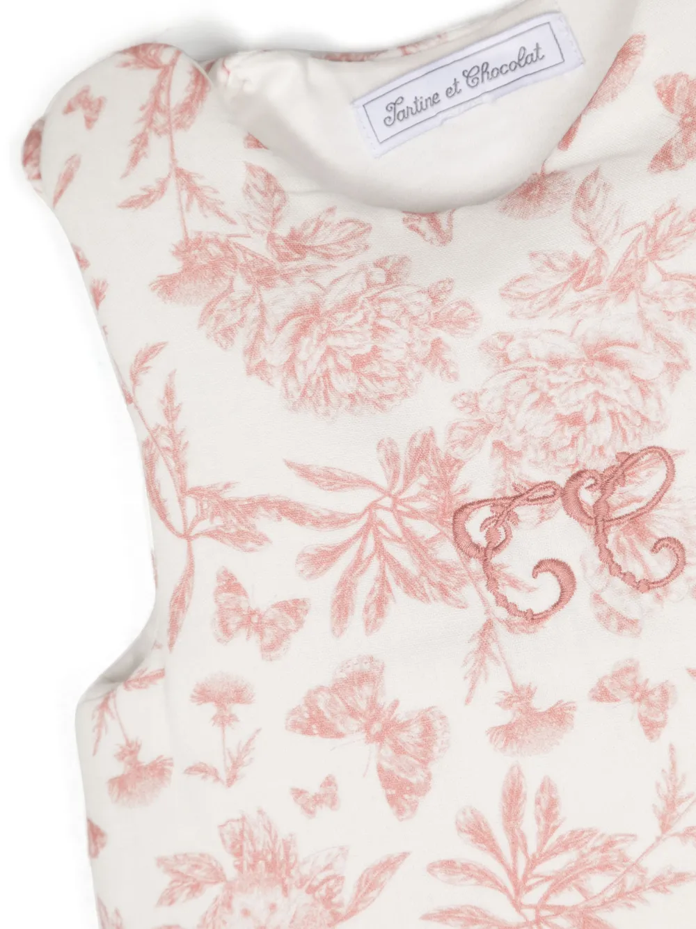 Shop Tartine Et Chocolat Logo-embroidered Floral-print Sleep Bag In White