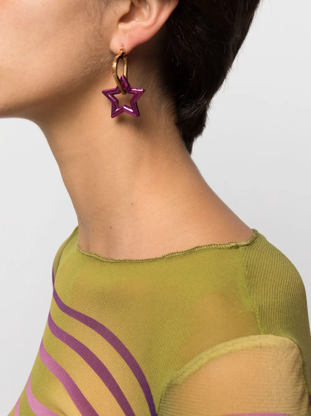 Versace Pre-Owned Oorringen met steentje - Goud