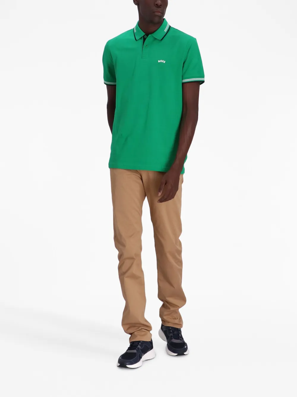 BOSS Poloshirt met geborduurd logo - Groen