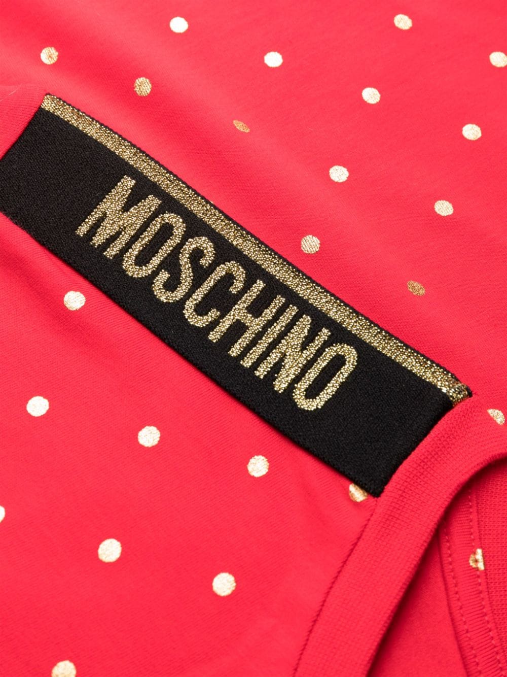 Shop Moschino Polka-dot T-shirt And Briefs Set (set Of Two) In Red