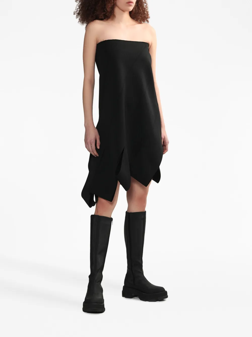 We11done strapless mini dress - Zwart