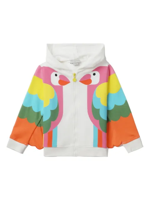 Stella McCartney Kids - parrot-print cotton hoodie