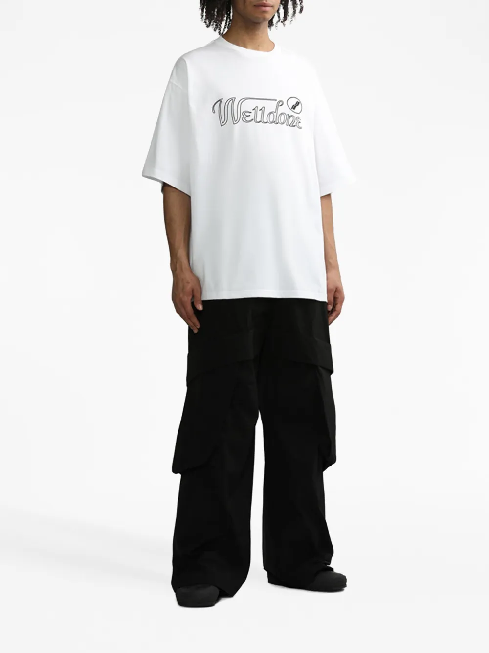 We11done cargo-pockets flared trousers - Zwart