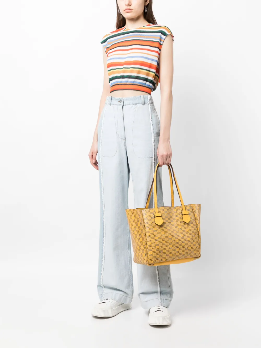 Moreau Vincennes leren shopper - Geel