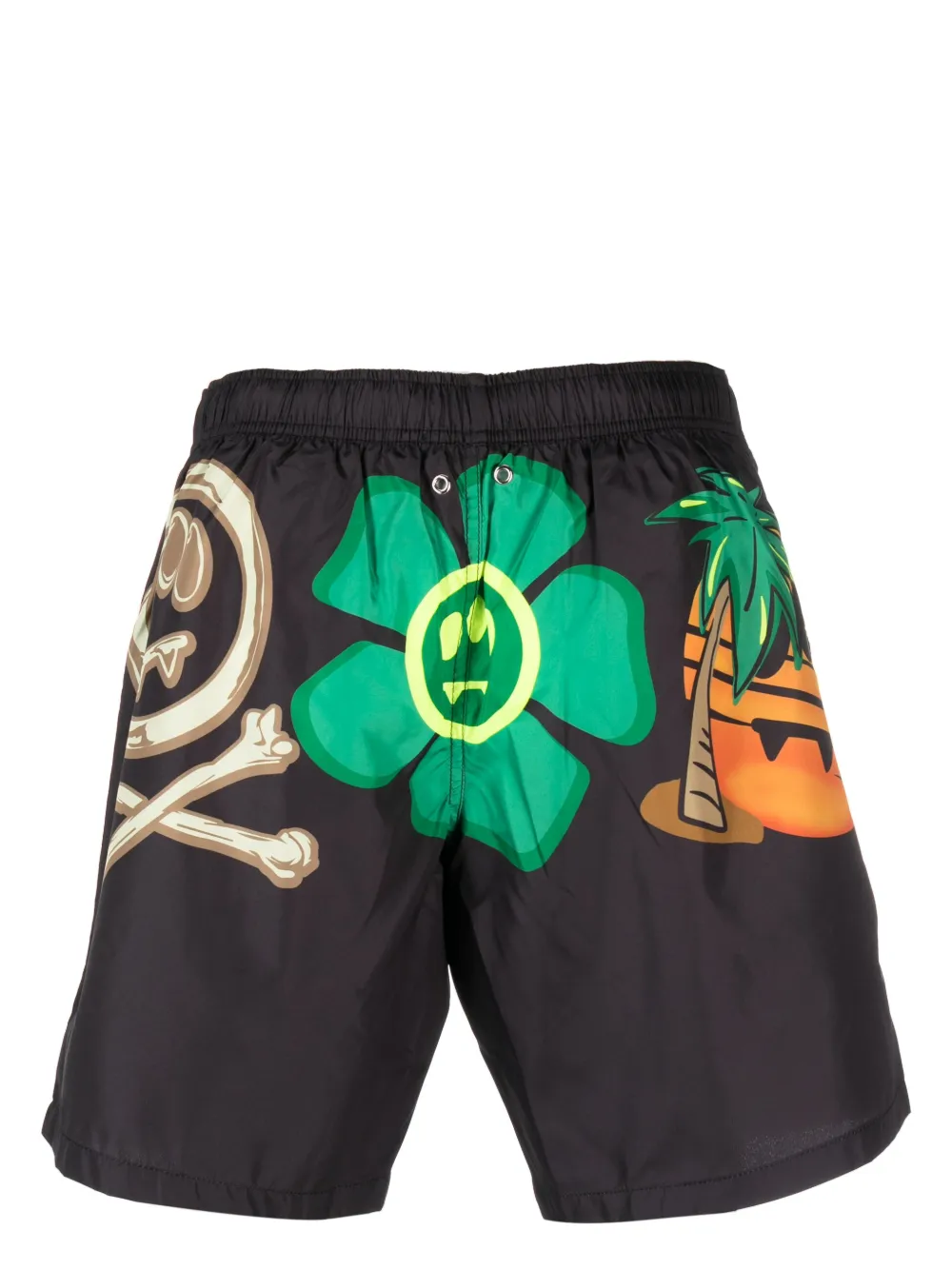 BARROW graphic-print swim shorts - Zwart