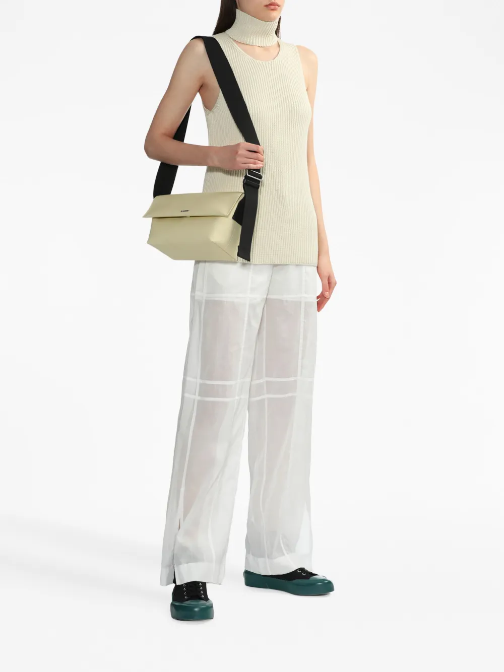 Jil Sander Crossbodytas met logoprint - Beige