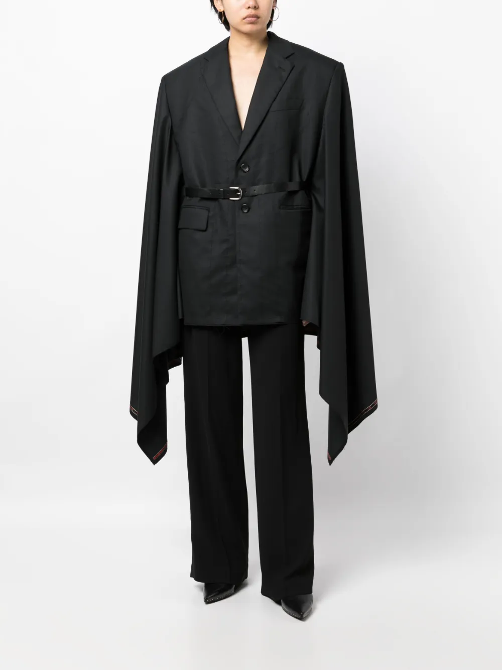 Junya Watanabe Belted wool cape blazer | Blazers | Image 2