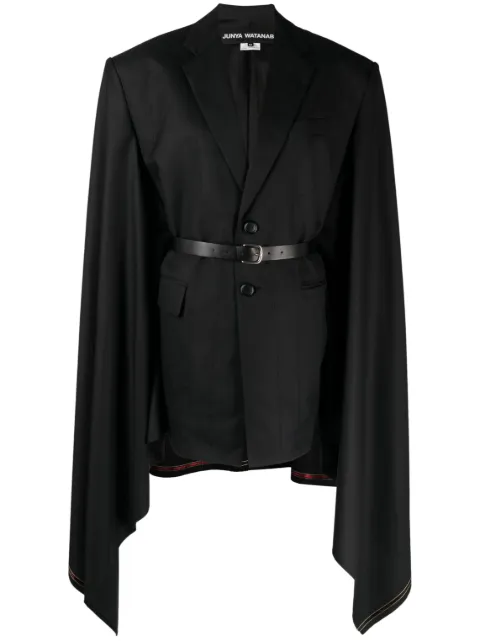 Junya Watanabe Belted wool cape blazer
