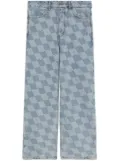 Ader Error checkerboard-print straight-leg jeans - Blue