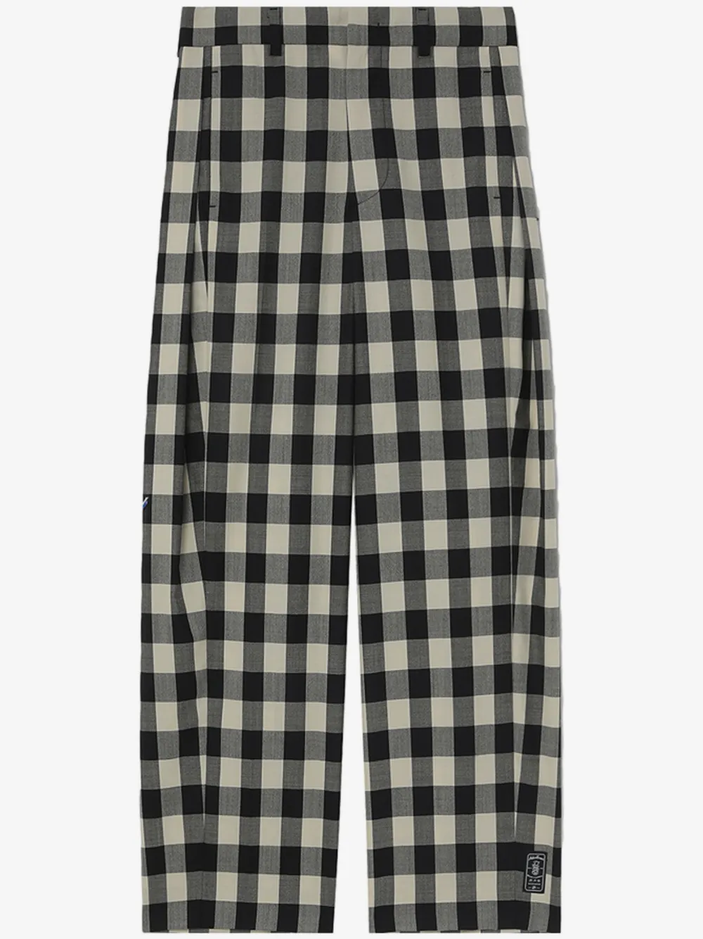Ader Error Aoker gingham wool trousers | Black | Image 1