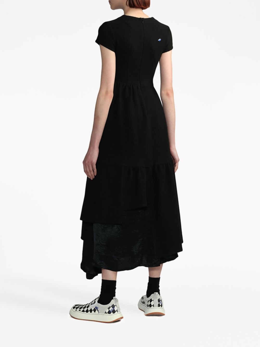 Shop Ader Error Ormen Short-sleeve Knitted Dress In Black