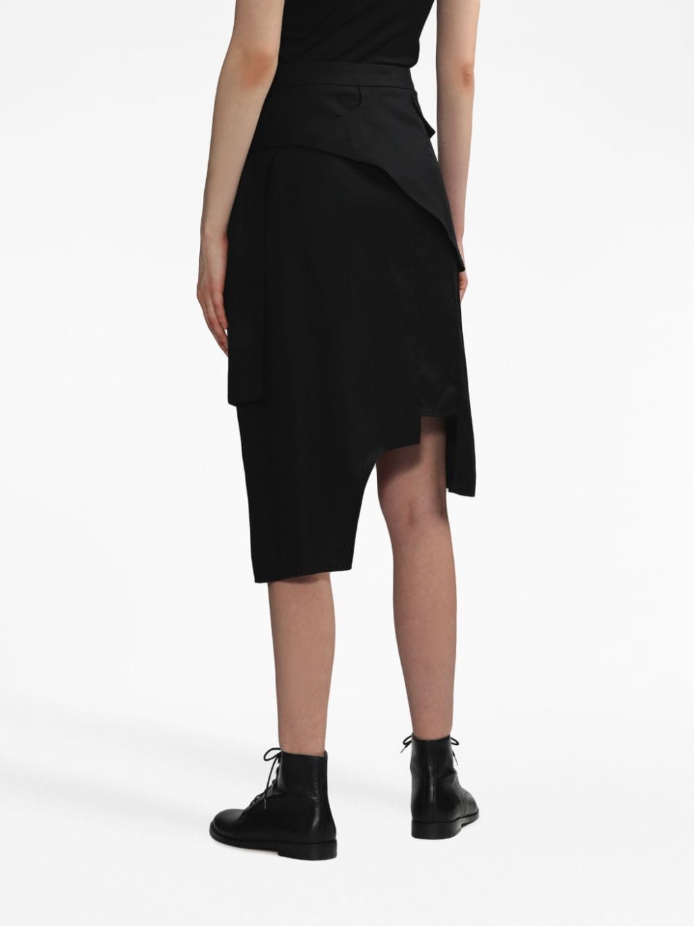 Shop Heliot Emil Asymmetric High-waisted Skirt In Black