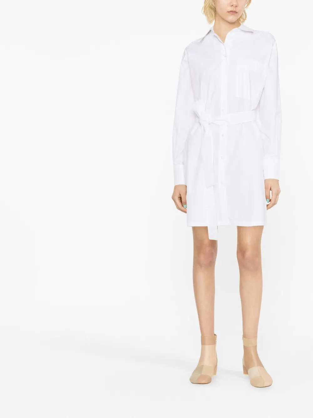 Max Mara Blousejurk met ceintuur - Wit