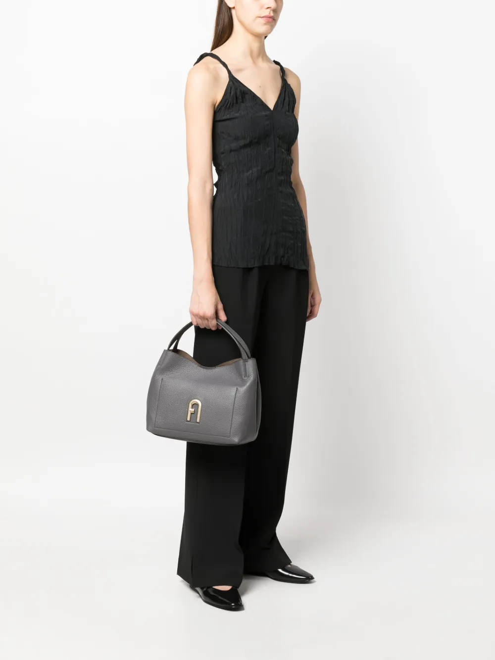 Furla Primula leather tote bag - Grijs