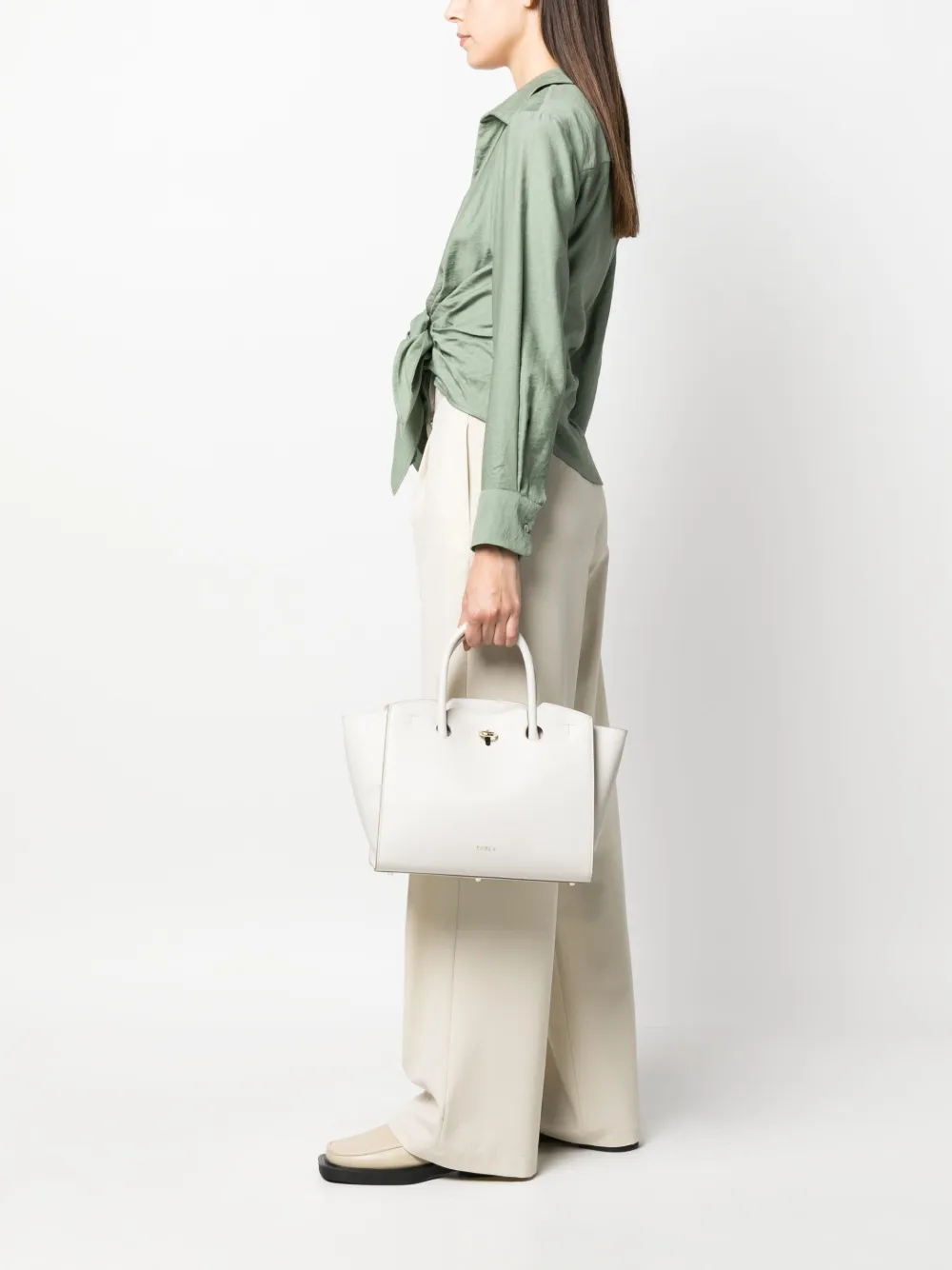 Furla Genesi leather tote bag - Wit