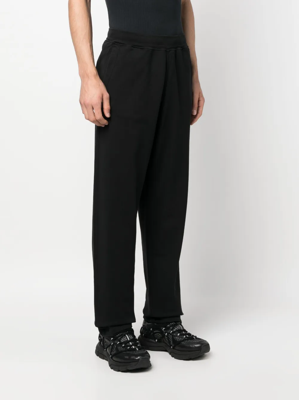 Shop Stone Island Straight-leg Track Pants In Black