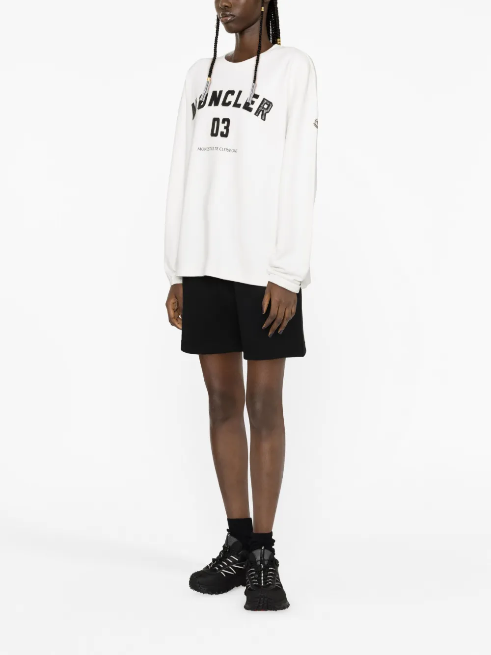 Moncler logo-appliqué cotton sweatshirt - Wit