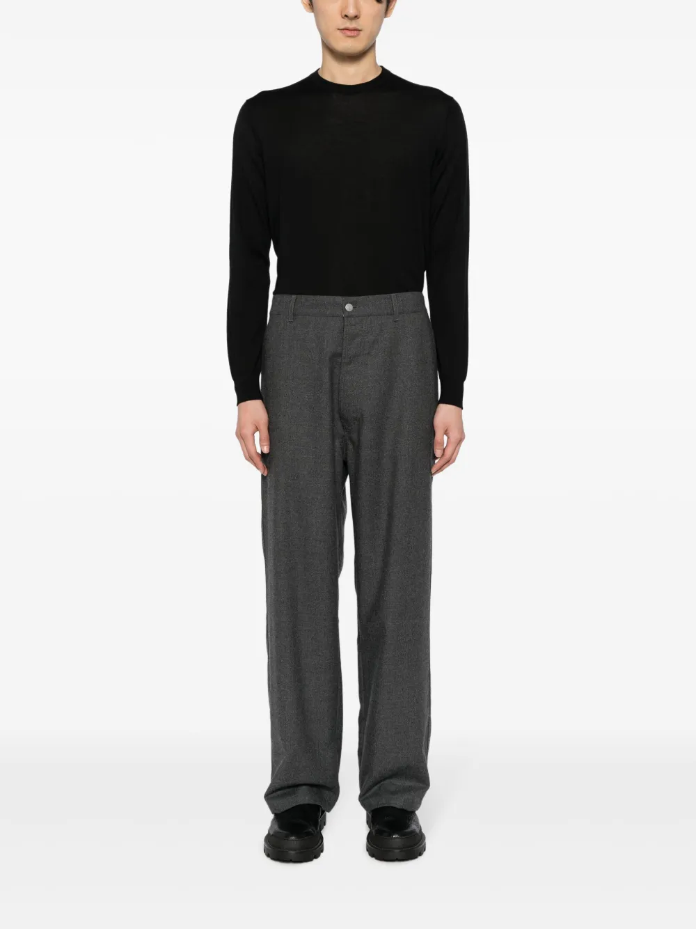 Colombo crew-neck fine-knit jumper - Zwart