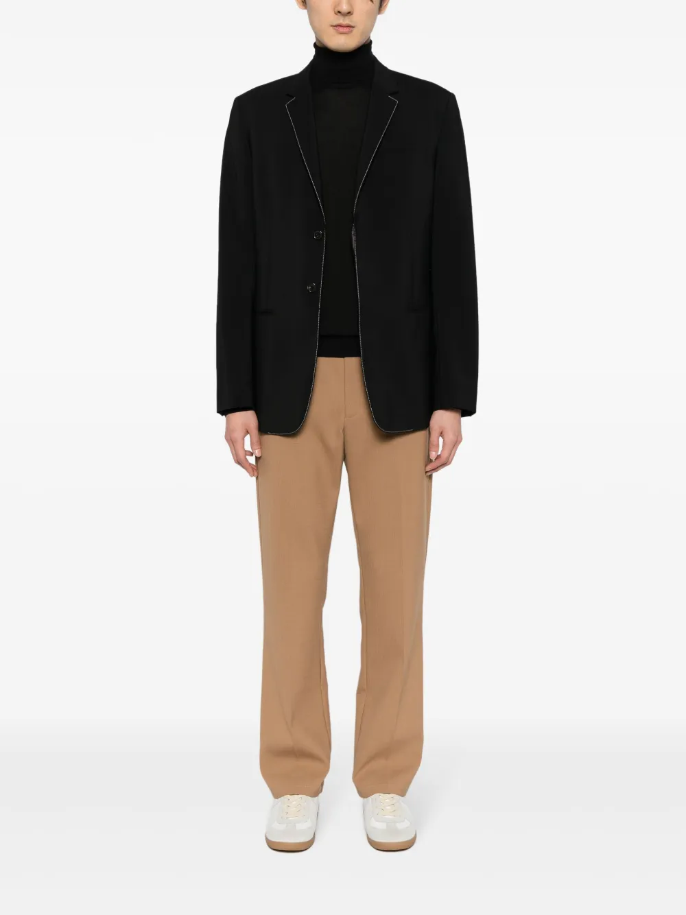 Colombo roll-neck fine-knit jumper - Zwart