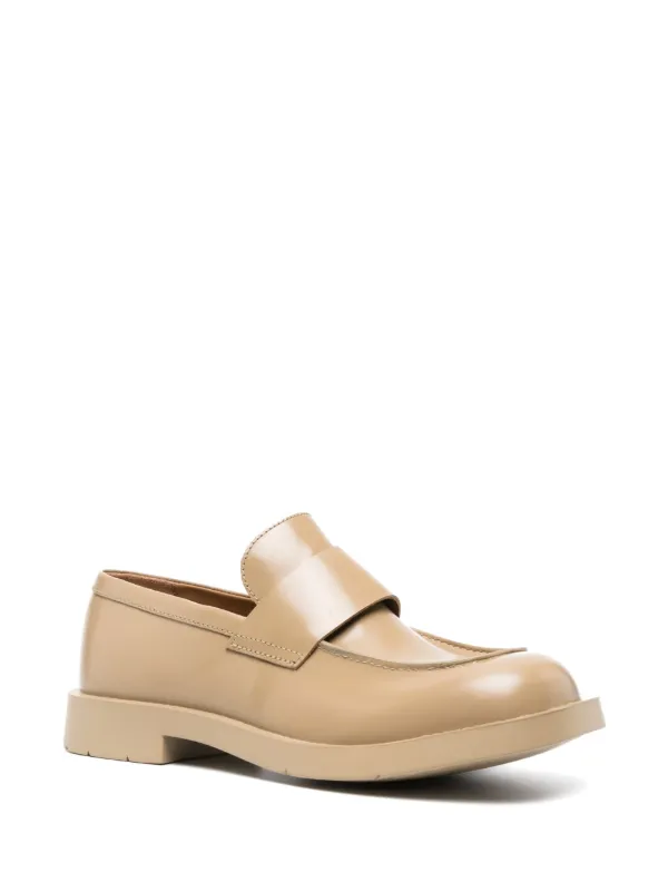camper lab eki スクエア トゥ レザー シューズ CamperLab Eki レザー レースアップ デッキシューズ | ブラック