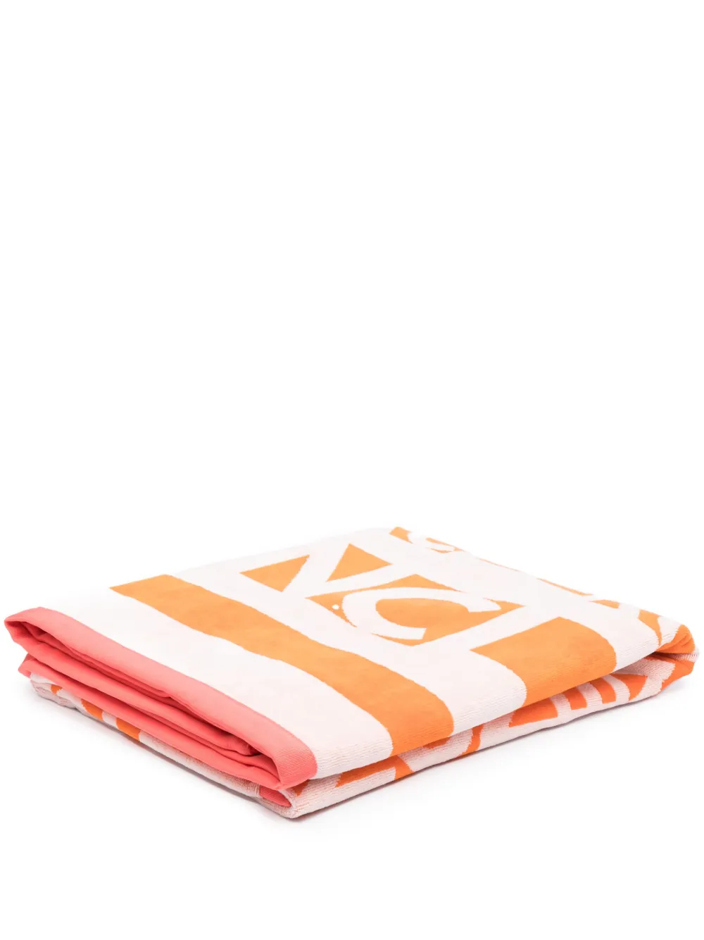 logo-print cotton beach towel