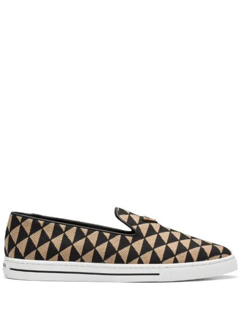 Prada Symbole triangle-logo loafers