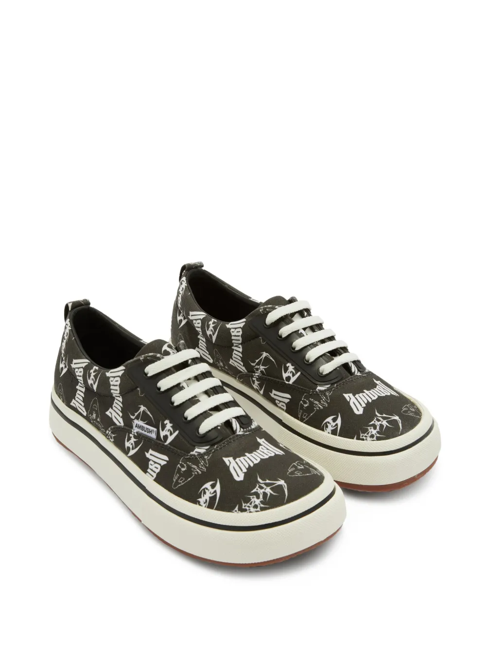 Shop Ambush Logo-print Canvas Sneakers In Black