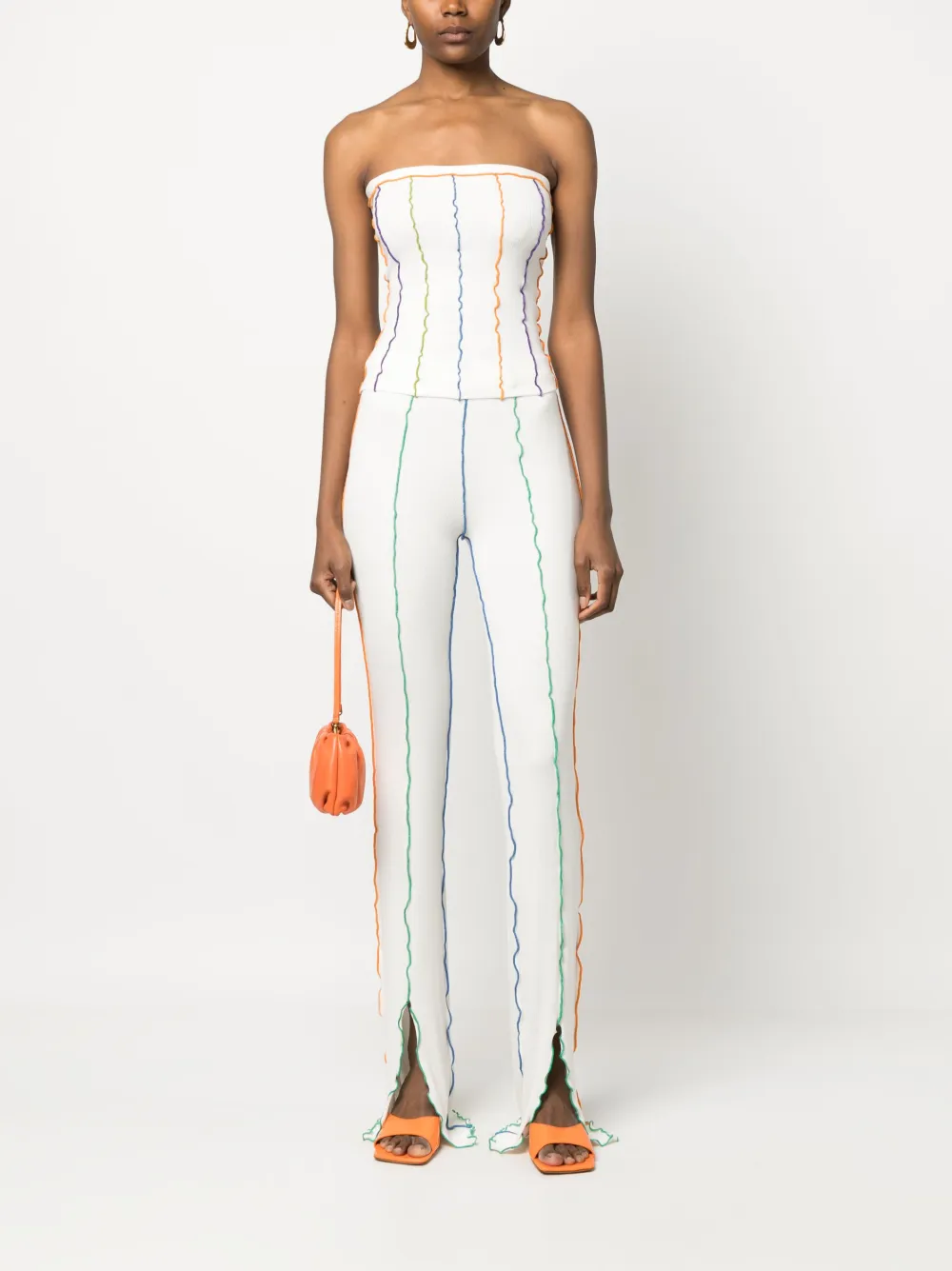 SIEDRES High waist broek - Wit