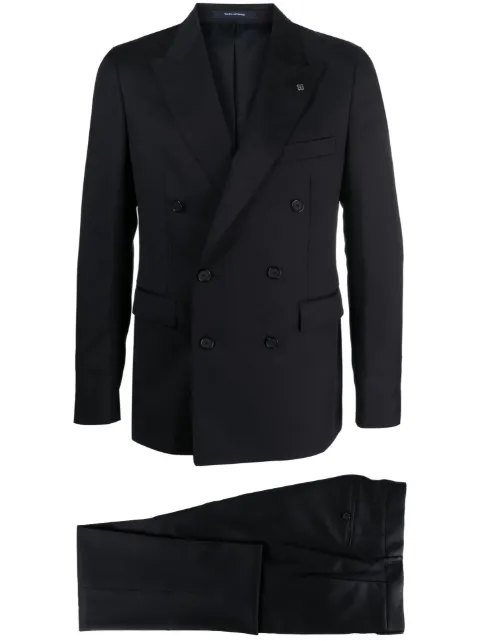 Tagliatore brooch-detail double-breasted suit