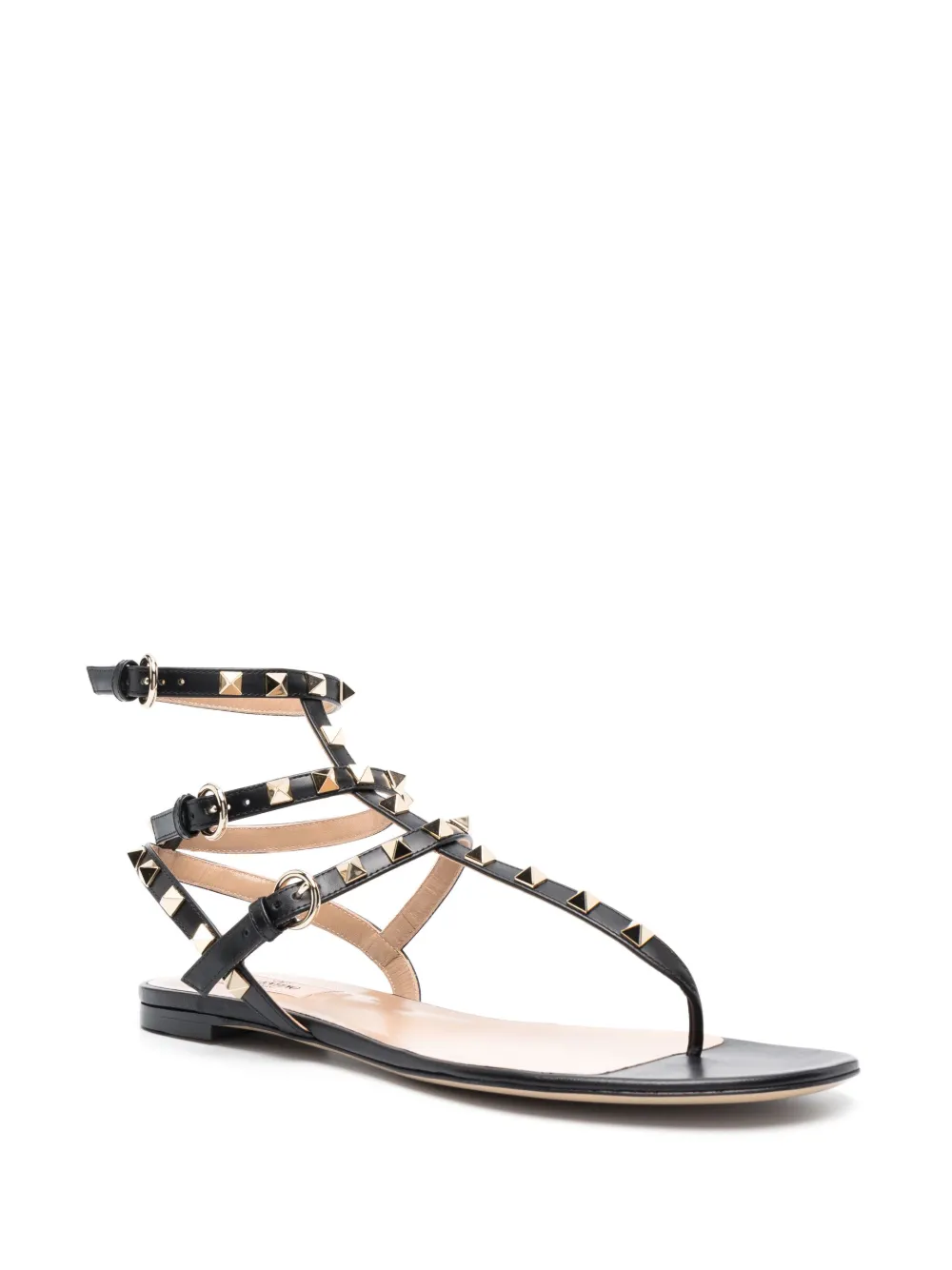 Valentino Garavani Rockstud gekooide sandalen - Zwart