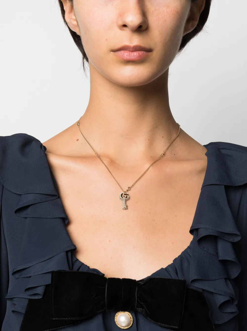 Gucci Pre-Owned Halsketting met kristallen - Goud