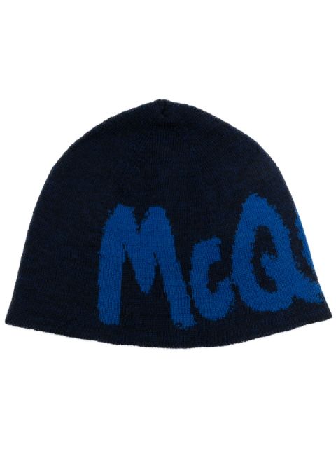 Alexander McQueen intarsia-knit logo beanie Men