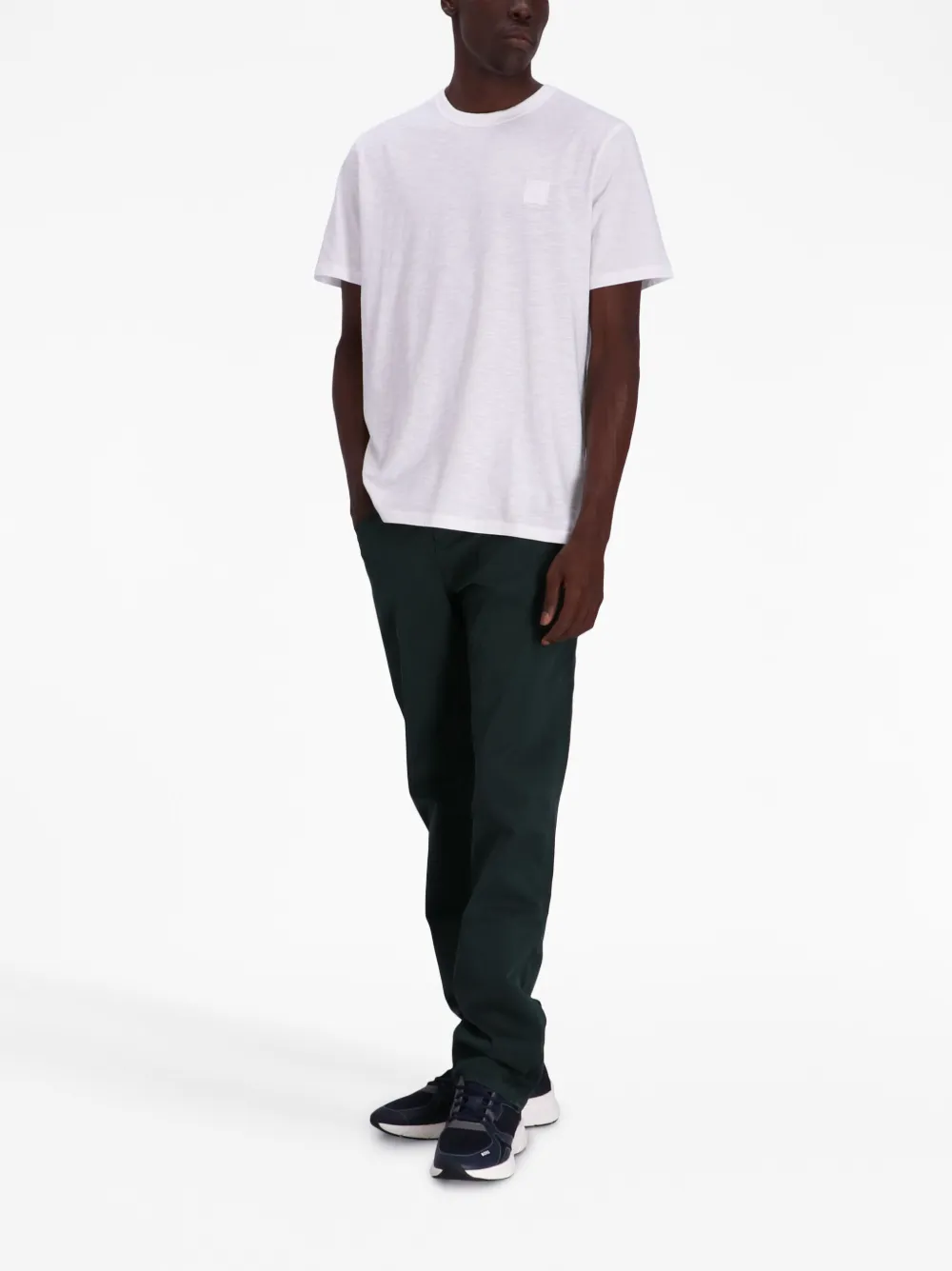 BOSS T-shirt met logopatch - Wit