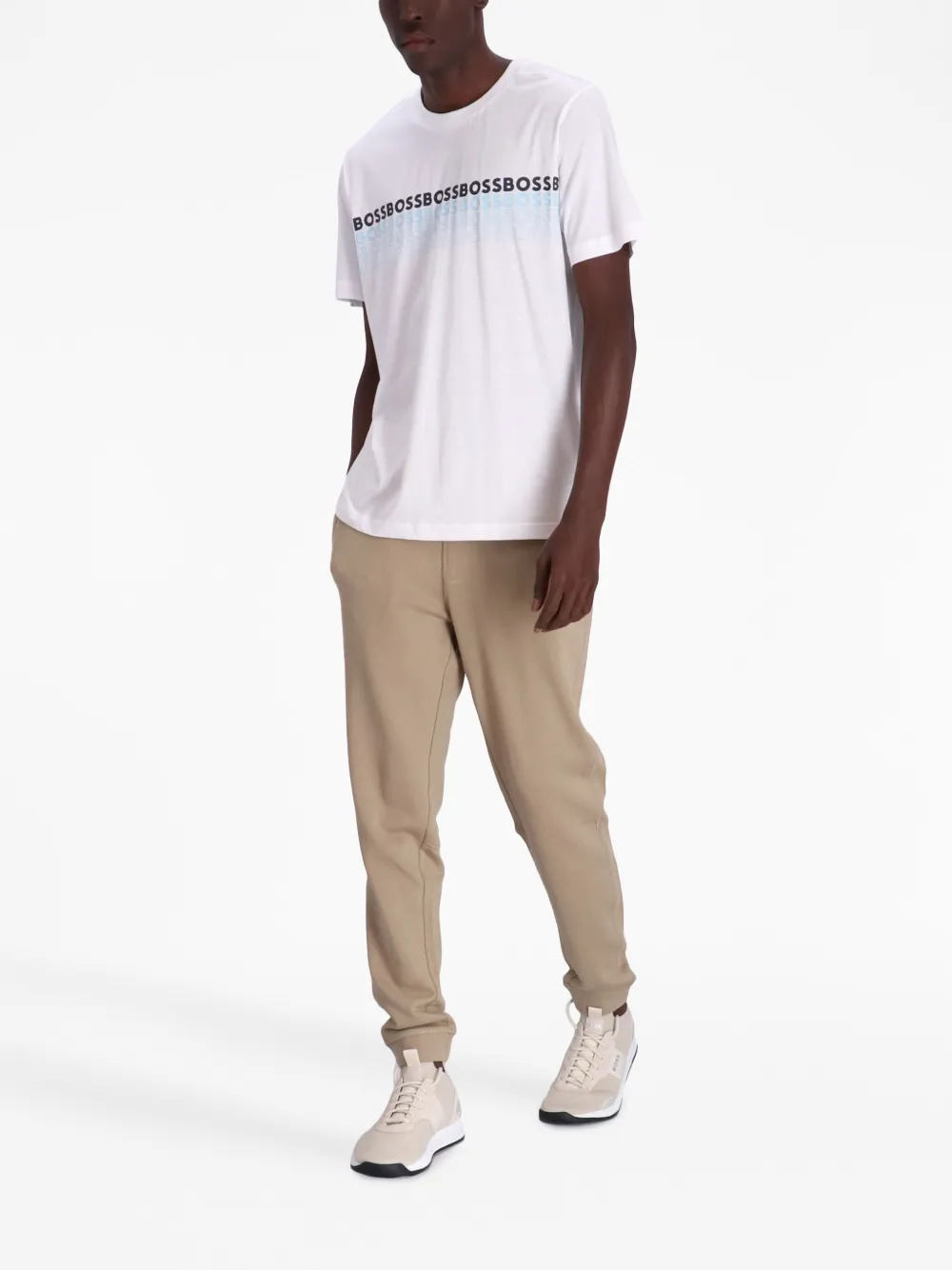 BOSS T-shirt met logoprint - Wit