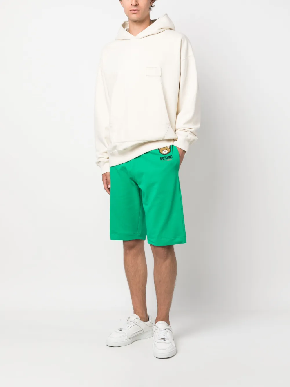 Moschino Bermuda shorts met logopatch - Groen