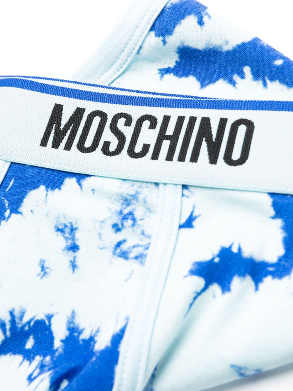 Shop Moschino Tie-dye Boxer Briefs In Blue