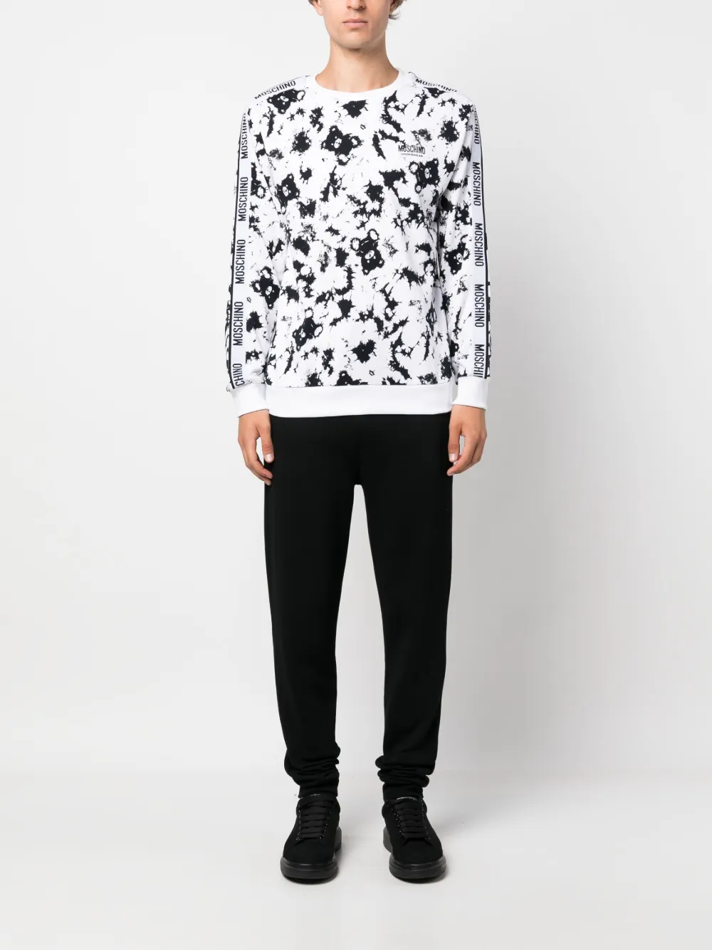 Moschino Sweater met logoband - Wit